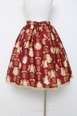 画像2: metamorphose / グラン・エンブレムシャーリングスカート  ワイン Y-26-04-05-125-ME-SK-AS-ZY