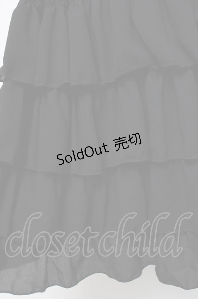 画像3: ATELIER PIERROT / Four-Tiered Ruffle Chiffon Skirt スカート  黒 Y-26-04-05-127-EL-SK-AS-ZY (3)