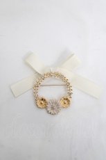 画像1: m petit by misako / AMフラワーリーフブローチ  中金 Y-26-04-05-019-LO-AC-SZ-ZY (1)