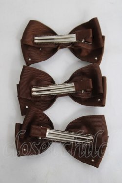 画像2: m petit by misako / AM3Pリボンクリップ  中茶 Y-26-04-05-026-LO-AC-SZ-ZY