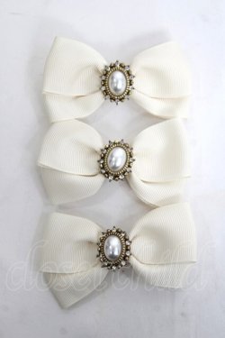 画像1: m petit by misako / AM3Pリボンクリップ  中白 Y-26-04-05-027-LO-AC-SZ-ZY