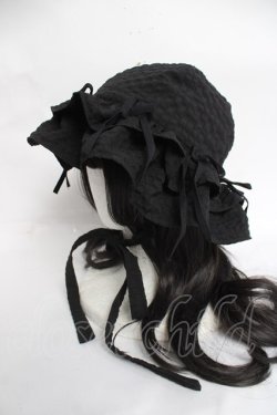 画像2: merry jenny / ribbonフリルハット  黒 Y-26-04-05-038-LO-AC-SZ-ZY