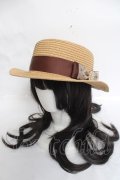 m petit by misako / TT*AMチュールリボンカンカン帽　  ベージュ Y-26-04-05-039-LO-AC-SZ-ZY
