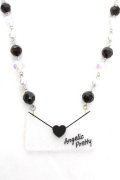 Angelic Pretty / Lovely Love Letterネックレス  黒 Y-26-04-07-001-AP-AC-SZ-ZY