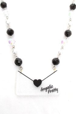 画像1: Angelic Pretty / Lovely Love Letterネックレス  黒 Y-26-04-07-001-AP-AC-SZ-ZY