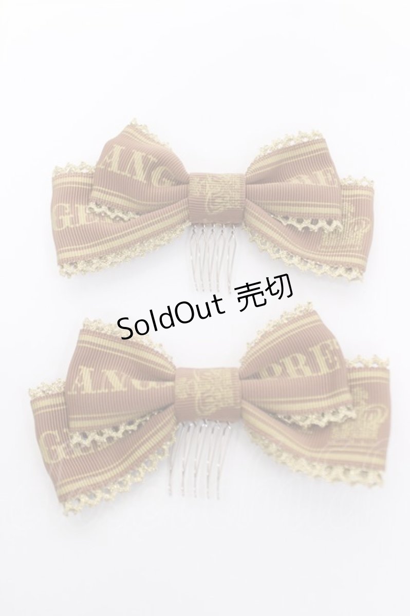 画像1: Angelic Pretty / Crownロゴリボンコーム  ブラウン Y-26-04-07-005-AP-AC-SZ-ZY (1)