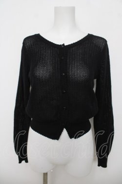 画像1: Ank Rouge / 透かし編みコンパクトカーディガン M 黒 Y-26-04-07-039-CA-TO-SZ-ZY