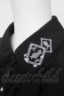 画像3: axes femme / ローズトランプ刺繍ブラウス L 黒 Y-26-04-07-040-AX-BL-SZ-ZY