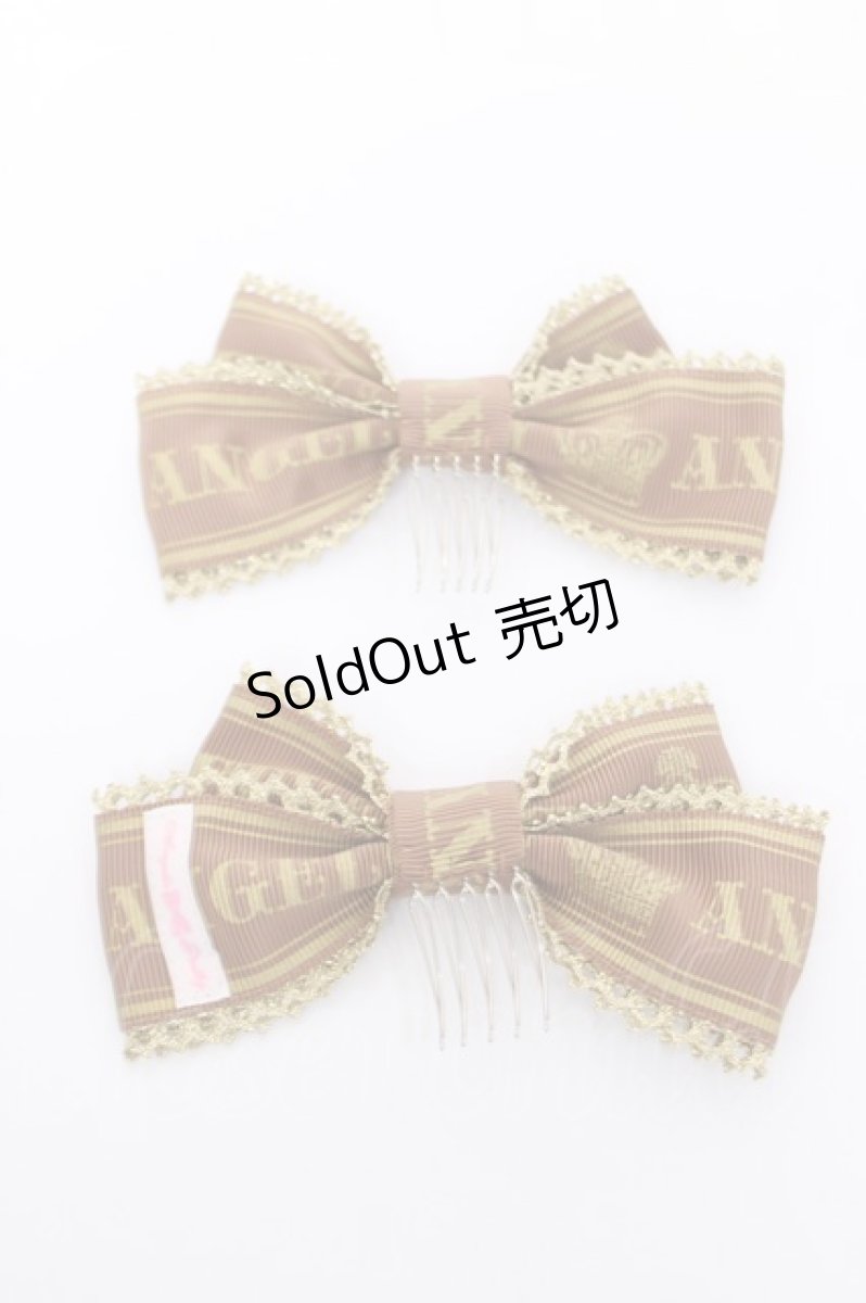 画像2: Angelic Pretty / Crownロゴリボンコーム  ブラウン Y-26-04-07-005-AP-AC-SZ-ZY (2)