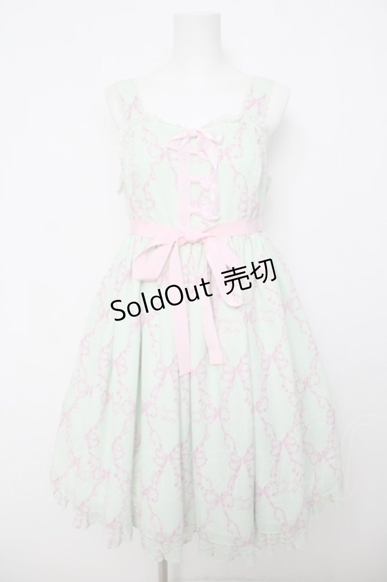 画像1: Angelic Pretty / Sweetie Ribbonジャンパースカート  ミント Y-26-04-07-045-AP-OP-SZ-ZY (1)