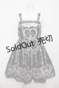 BABY, THE STARS SHINE BRIGHT / Sugar Rose Tea Timeプリントハートジャンパースカート  黒 Y-26-04-07-046-BA-OP-SZ-ZY
