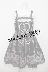 BABY, THE STARS SHINE BRIGHT / Sugar Rose Tea Timeプリントハートジャンパースカート  黒 Y-26-04-07-046-BA-OP-SZ-ZY