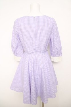 画像2: Ank Rouge / ギンガムチェックワンピース M ラベンダー Y-26-04-07-058-CA-OP-SZ-ZY