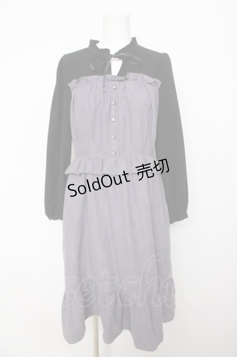 画像1: axes femme / 切り替えビスチェ風ワンピース M グレー Y-26-04-07-061-AX-OP-SZ-ZS (1)