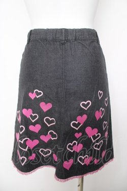 画像2: Shirley Temple / ハートデニムスカート 160 黒 Y-26-04-07-066-ET-SK-SZ-ZY