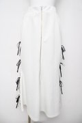 axes femme POETIQUE / ペチ付リボンラインロングスカート M 白 Y-26-04-07-069-AX-SK-SZ-ZY