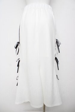 画像2: axes femme POETIQUE / ペチ付リボンラインロングスカート M 白 Y-26-04-07-069-AX-SK-SZ-ZY