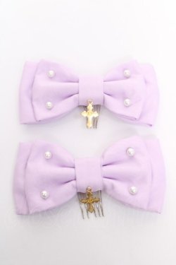 画像1: Angelic Pretty / オーガンジークロスコーム  ラベンダー Y-26-04-07-012-AP-AC-SZ-ZY