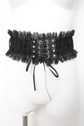 axes femme / レース使いゴムベルト  黒 Y-26-04-07-016-AX-ZA-SZ-ZY