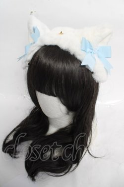 画像1: Angelic Pretty / Milk Catヘッドドレス  サックス Y-26-04-07-019-AP-AC-SZ-ZY