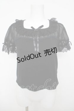 画像1: Angelic Pretty / Dreamシフォン切替カットソー  黒 Y-26-04-07-031-AP-TO-SZ-ZY