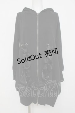 画像1: HELL CAT PUNKS / スピンドルパーカー  黒 Y-26-04-09-029-PU-TO-AS-ZY