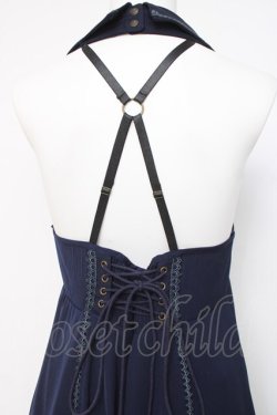 画像4: Ozz oneste / 薔薇刺繍ロングベストワンピース  紺 Y-26-04-09-032-OO-OP-SZ-ZY