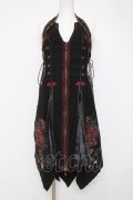 Ozz oneste / ホルターネックロングベスト  黒 Y-26-04-09-033-OO-TO-SZ-ZY