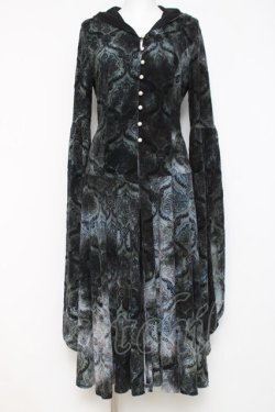 画像1: Ozz oneste / フロッキーフロントボタンワンピース  グリーンｘ黒 Y-26-04-09-034-OO-OP-AS-ZY