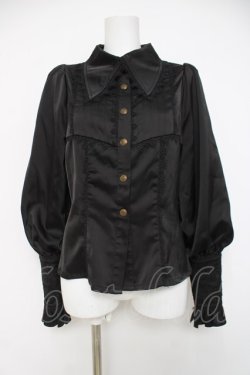 画像1: Hoshibako Works / レースデザインブラウス  黒 Y-26-04-09-035-LO-BL-SZ-ZY