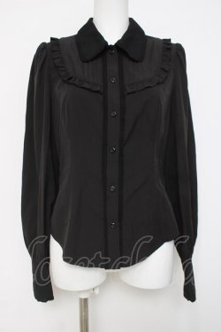 画像1: Hoshibako Works / ジャスミン刺繍フリルブラウス  黒 Y-26-04-09-036-LO-BL-SZ-ZY