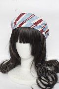 axes femme kawaii / レジメン柄ベレー  サックス Y-26-04-09-006-AX-AC-SZ-ZY
