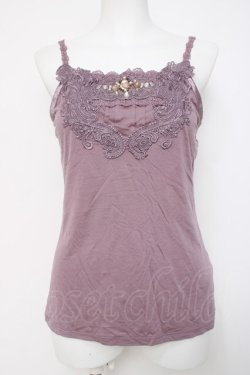 画像1: axes femme / ドライフラワービジューキャミソール  ラベンダー Y-26-04-09-040-AX-TO-SZ-ZY