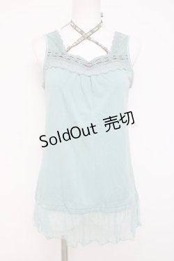 画像1: axes femme / ストライプホルターキャミソール  グリーン Y-26-04-09-042-AX-TO-AS-ZY