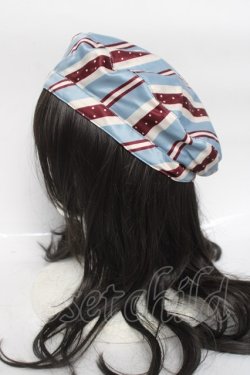 画像2: axes femme kawaii / レジメン柄ベレー  サックス Y-26-04-09-006-AX-AC-SZ-ZY