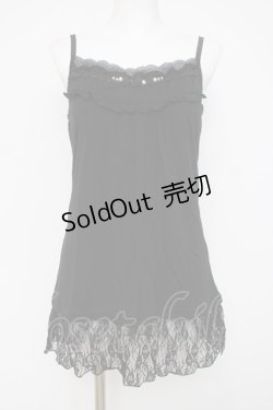 画像1: axes femme / ミニローズロングキャミ  黒 Y-26-04-09-044-AX-TO-SZ-ZY