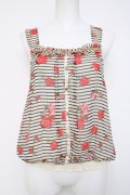axes femme / ボーダー×花柄アウタータンク  生成り Y-26-04-09-045-AX-TO-SZ-ZY