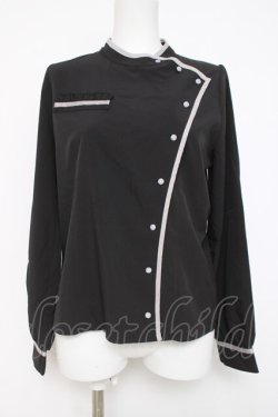 画像1: axes femme POETIQUE / メディカルデザインブラウス  黒 Y-26-04-09-046-AX-BL-AS-ZY