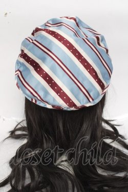 画像3: axes femme kawaii / レジメン柄ベレー  サックス Y-26-04-09-006-AX-AC-SZ-ZY