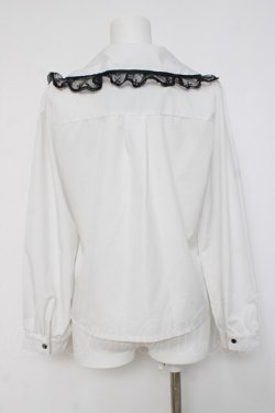 画像2: NIBBLE POISON / クロス刺繍ビッグ襟ブラウス  白 Y-26-04-09-048-PU-BL-AS-ZY