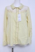 axes femme / 刺繍デザインシャツブラウス  イエロー Y-26-04-09-049-AX-BL-SZ-ZY