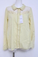画像1: axes femme / 刺繍デザインシャツブラウス  イエロー Y-26-04-09-049-AX-BL-SZ-ZY (1)