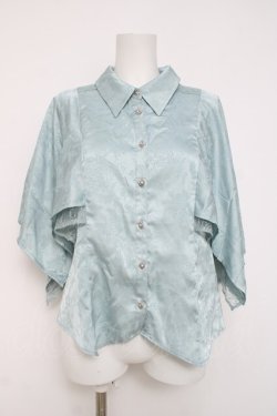 画像1: axes femme / ジャガードチャイナブラウス  ミント Y-26-04-09-050-AX-BL-AS-ZY
