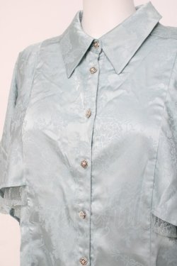 画像3: axes femme / ジャガードチャイナブラウス  ミント Y-26-04-09-050-AX-BL-AS-ZY