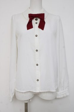 画像1: axes femme kawaii / レース配色ブラウス  シロ Y-26-04-09-052-AX-BL-SZ-ZY