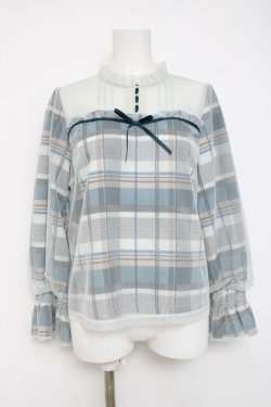 画像1: axes femme POETIQUE / チュール重ねブラウス  ミント Y-26-04-09-053-AX-BL-SZ-ZY