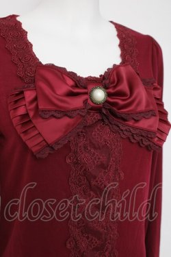 画像3: axes femme / ＢＩＧリボンインナープルオーバー  ワイン Y-26-04-09-054-AX-TO-SZ-ZY