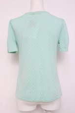 画像2: axes femme / ローズレースVネック半袖カットソー  ミント Y-26-04-09-056-AX-TO-AS-ZY (2)