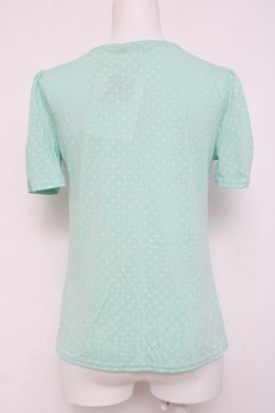 画像2: axes femme / ローズレースVネック半袖カットソー  ミント Y-26-04-09-056-AX-TO-AS-ZY