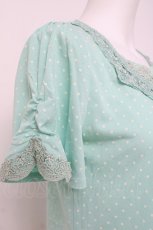 画像3: axes femme / ローズレースVネック半袖カットソー  ミント Y-26-04-09-056-AX-TO-AS-ZY (3)